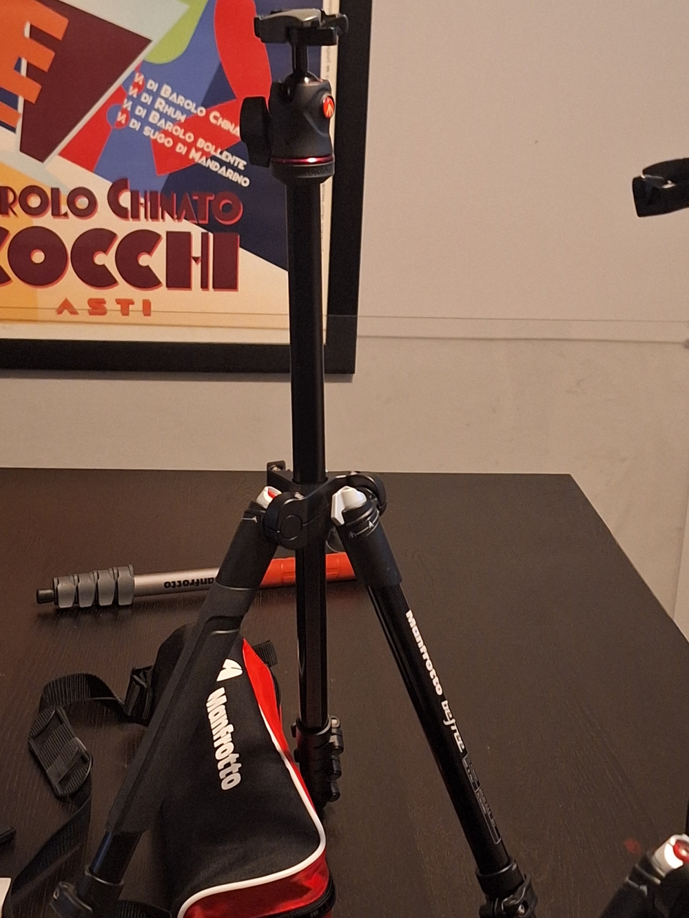 Manfrotto Black and Red Camera Tripod - Professional Photo & Video Support